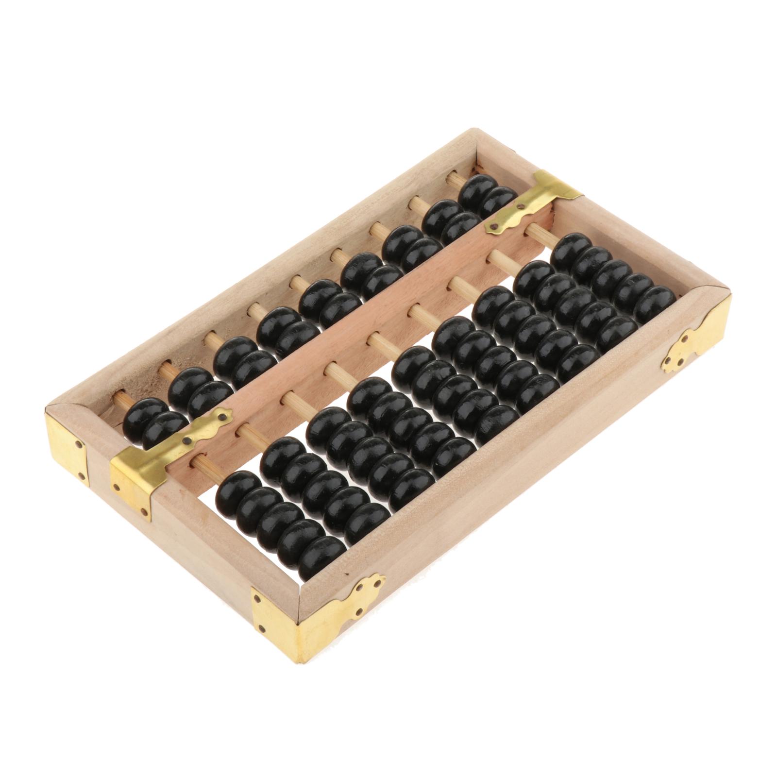 Portable Arithmetic Soroban Mathematics Calculate Tool Black Beads Wooden Frame Abacus