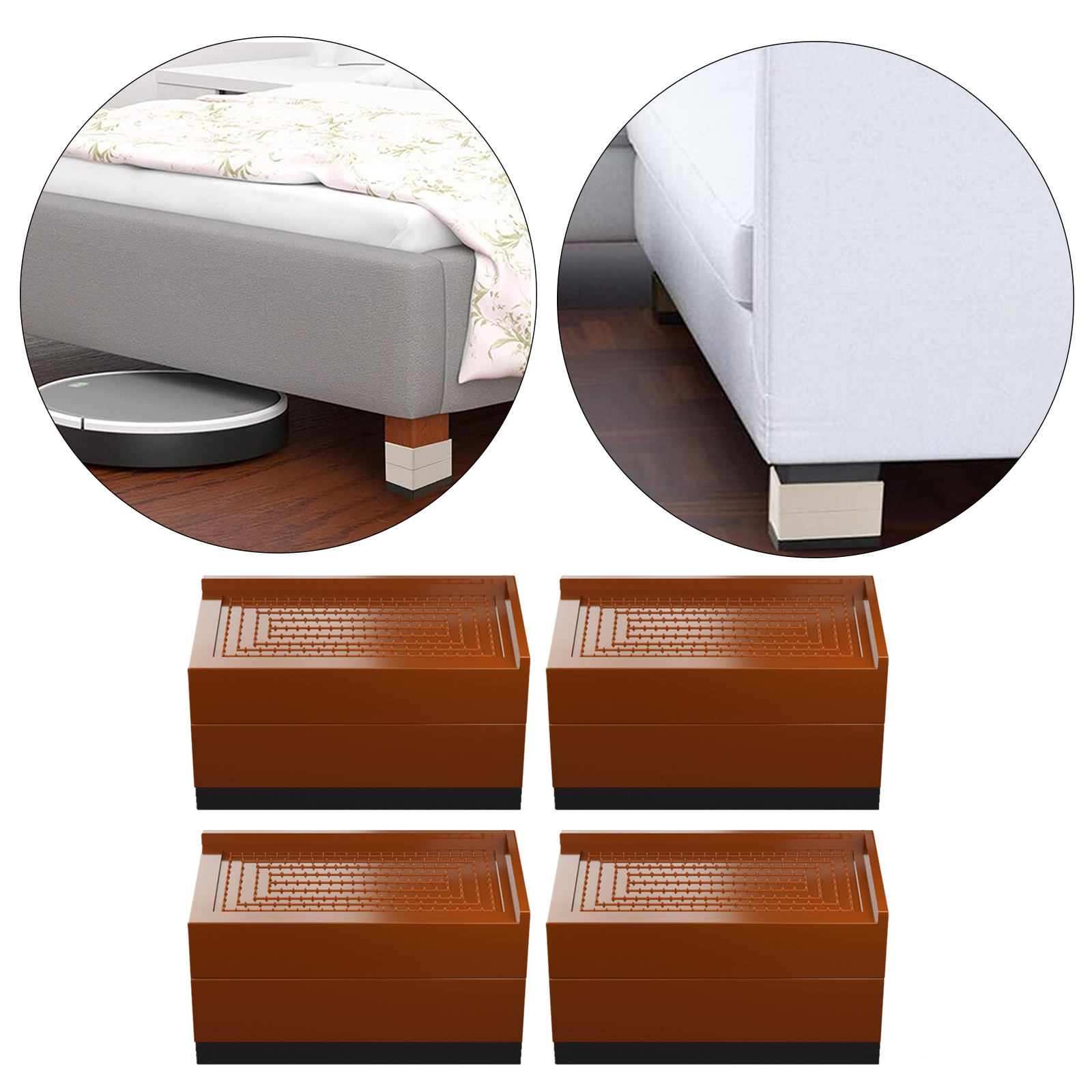 4PCS Bed Furniture Riser Professional Furniture Riser Premium Furniture Riser