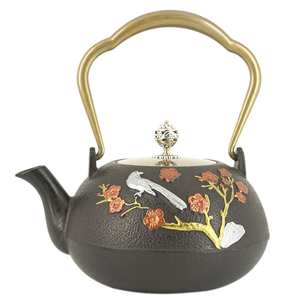 Japanese Style Cast Iron Kettle Tetsubin Teapot 1300ml Large Capacity