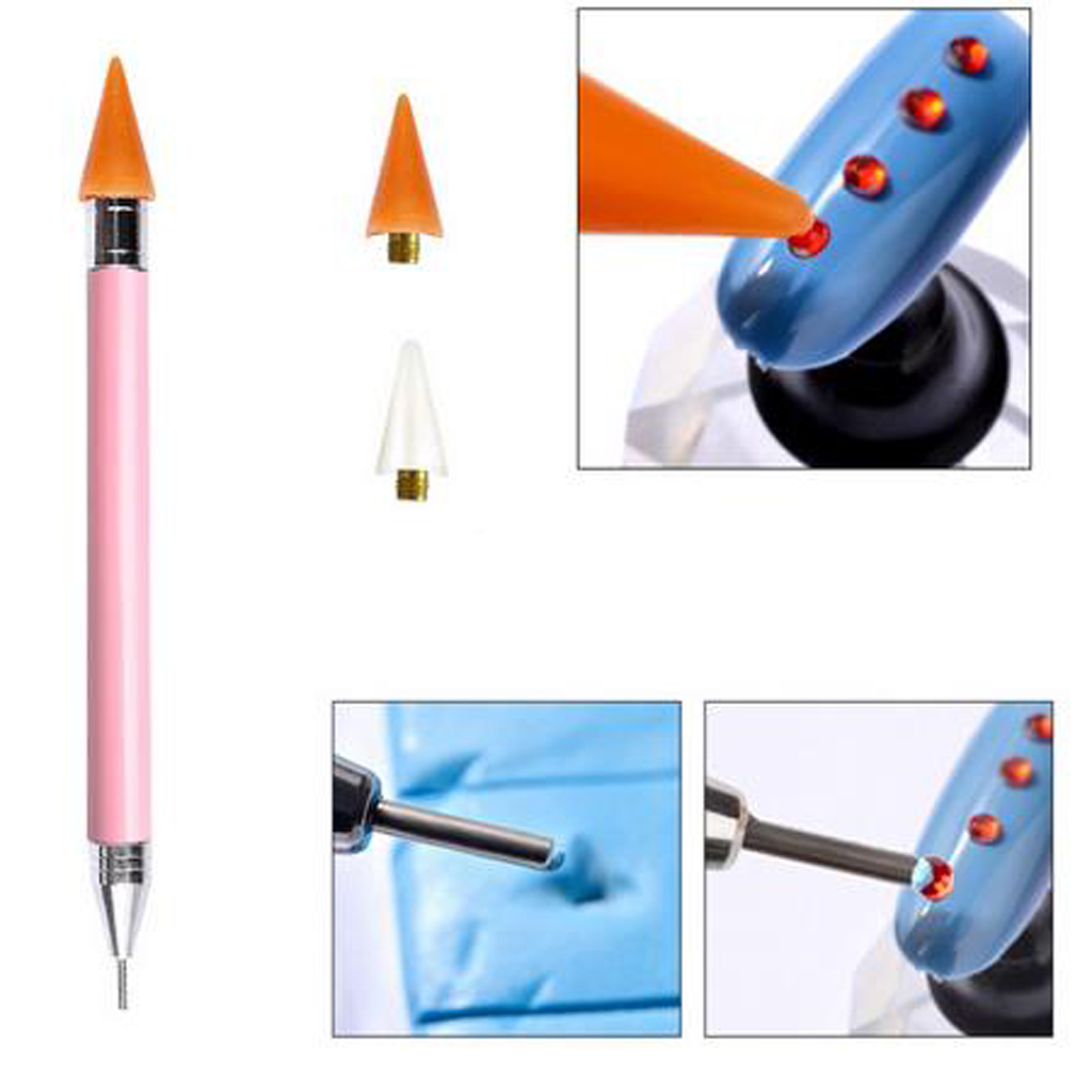 2 Ways Nail Art Rhinestones Dotting Tools Nail Art Decoration Applicator Dual Heads Nail Painting Pen