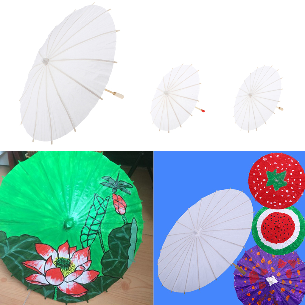 20cm - 40cm Umbrella Parasol Cocktail Picks, Chinese Oil Paper Umbrella Solid Color Art Decor Paper Umbrella Hand-painted