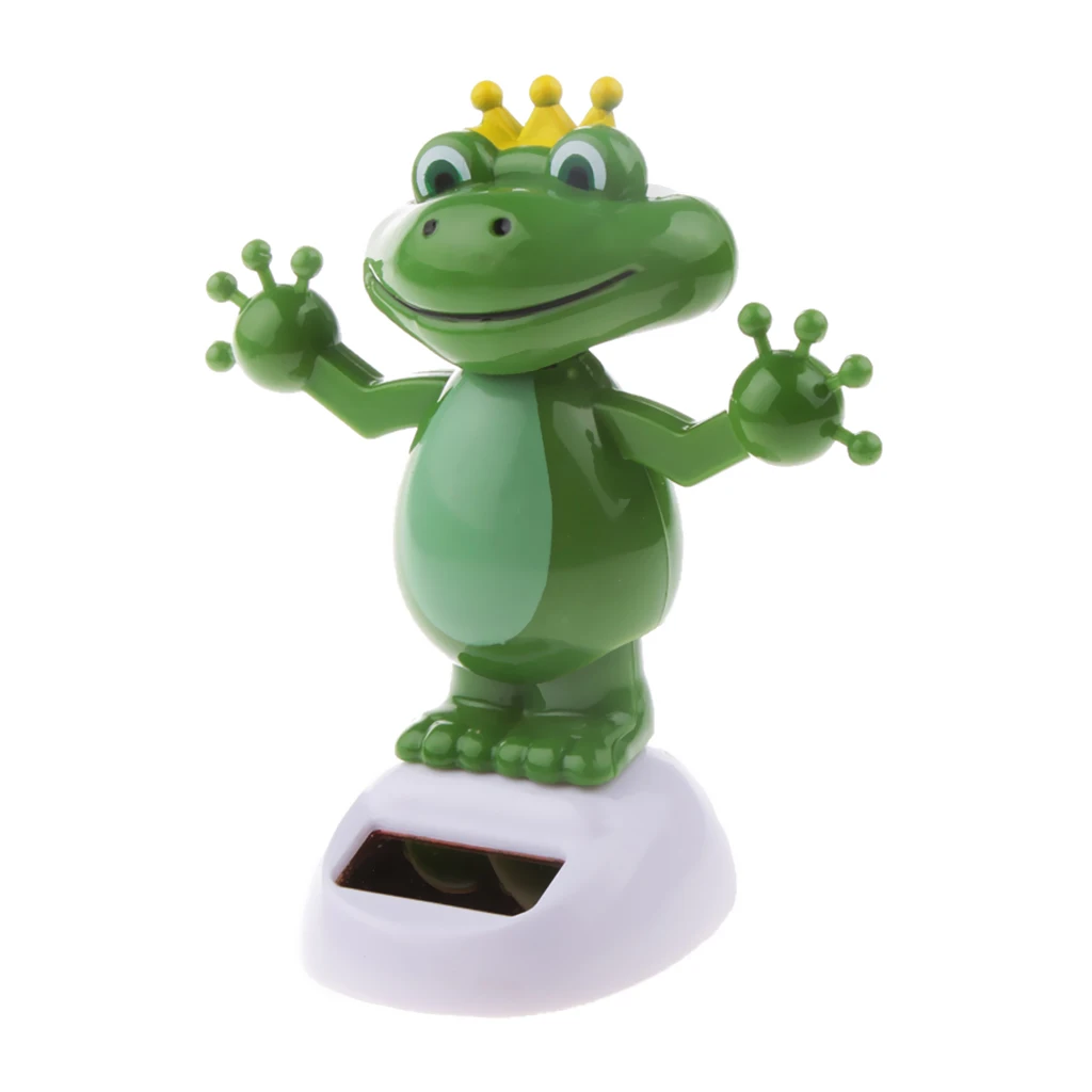 Cute Frog Doll Car Interior Ornament Solar Power Dancing Toy Car Home Decor Kids Toy Desk Table Office Display