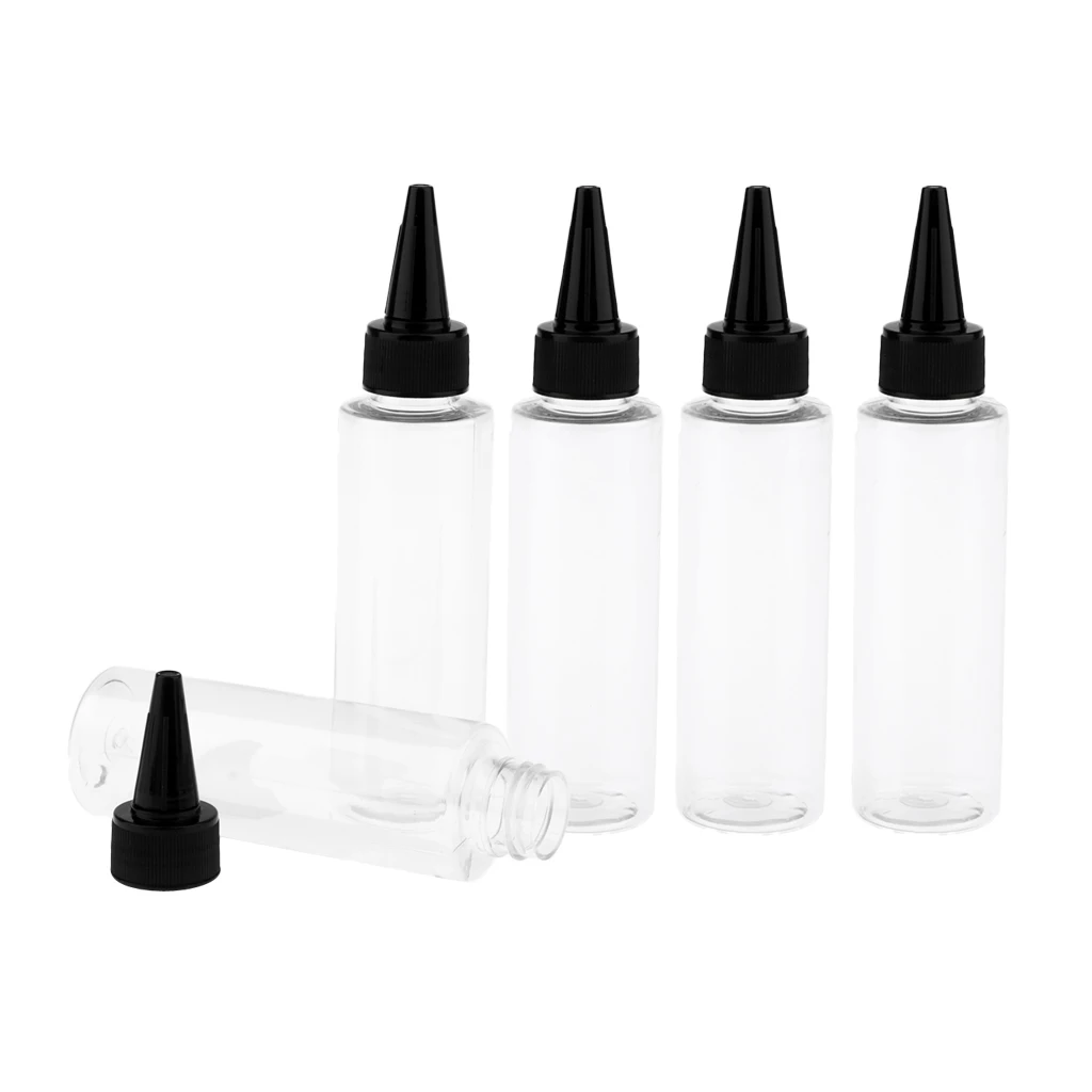 Pack of 5 100ml Empty Essential Oil Bottle Refillable Travel Cream Liquid Aromatherapy Perfume Vials With Black Cap