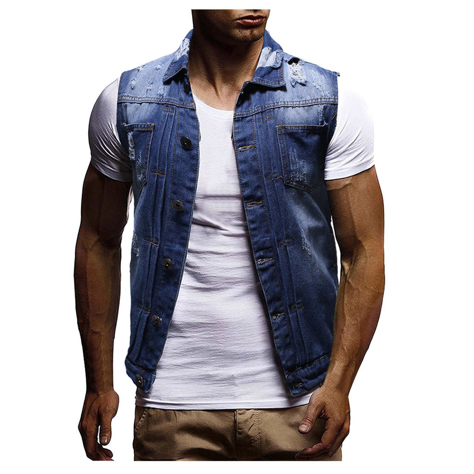 Mens Jackets Denim Jacket Vest Clothing Summer Fashion Waistcoat Male