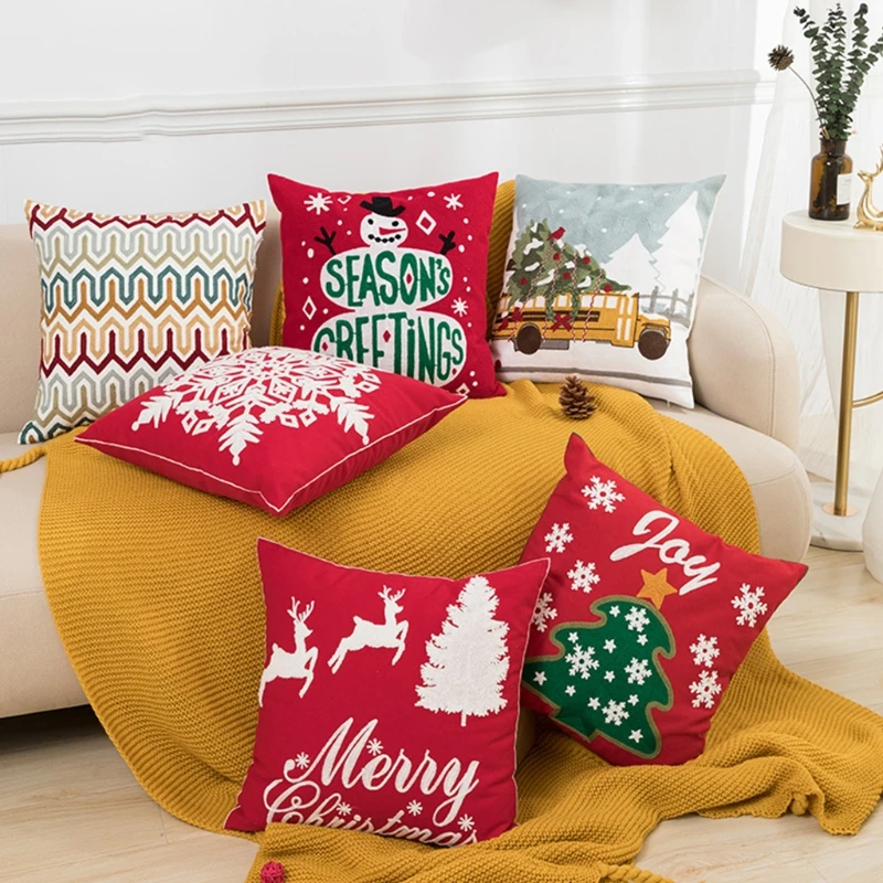 Merry Christmas Xmas Luxury Gold Pillow Case Waist Cushion Cover Case Home Decor 