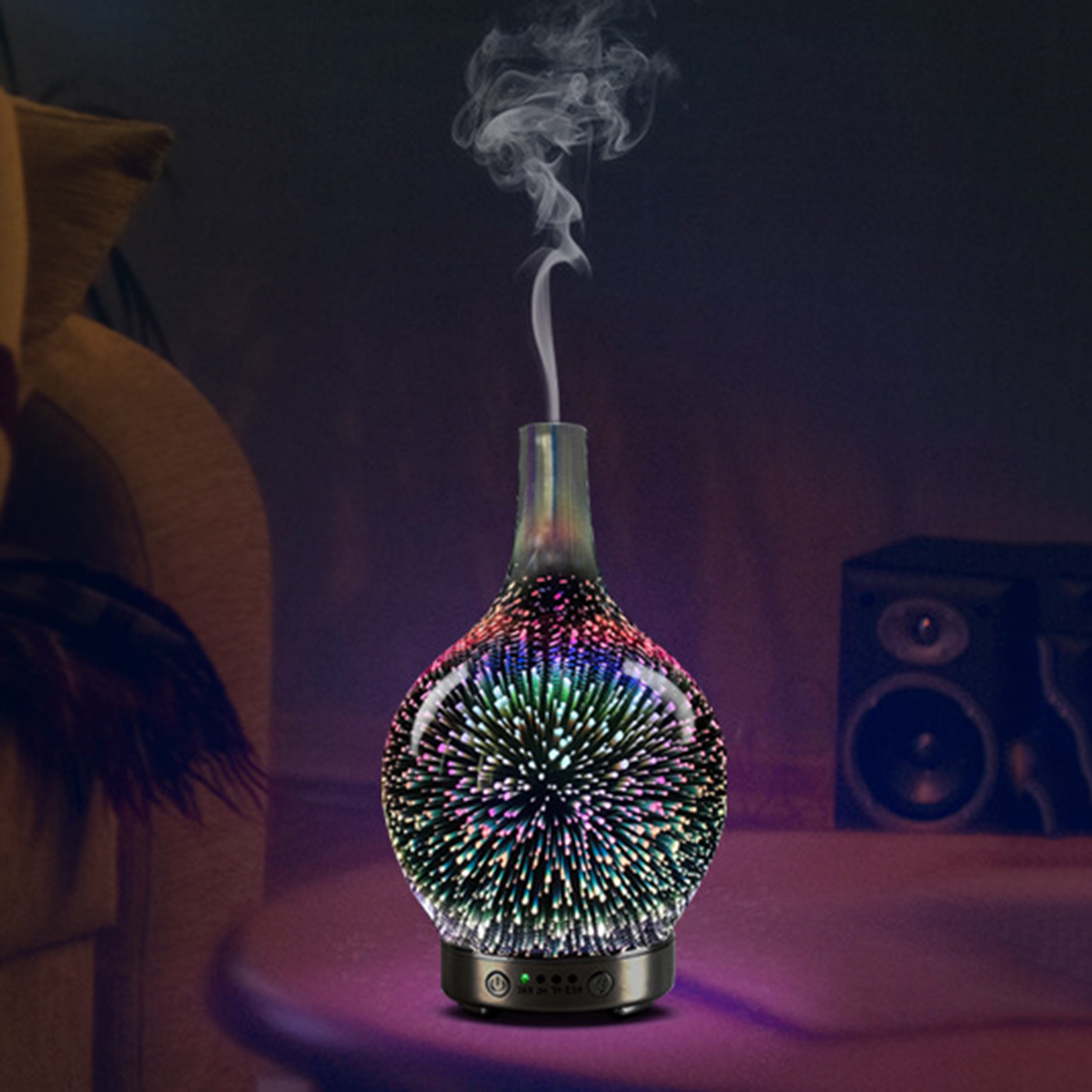 3D Essential Oil Diffuser Quiet Aromatherapy Humidifier Cool Mist with 7 Color Changing Night Light Auto Shut-Off Yoga Leisure