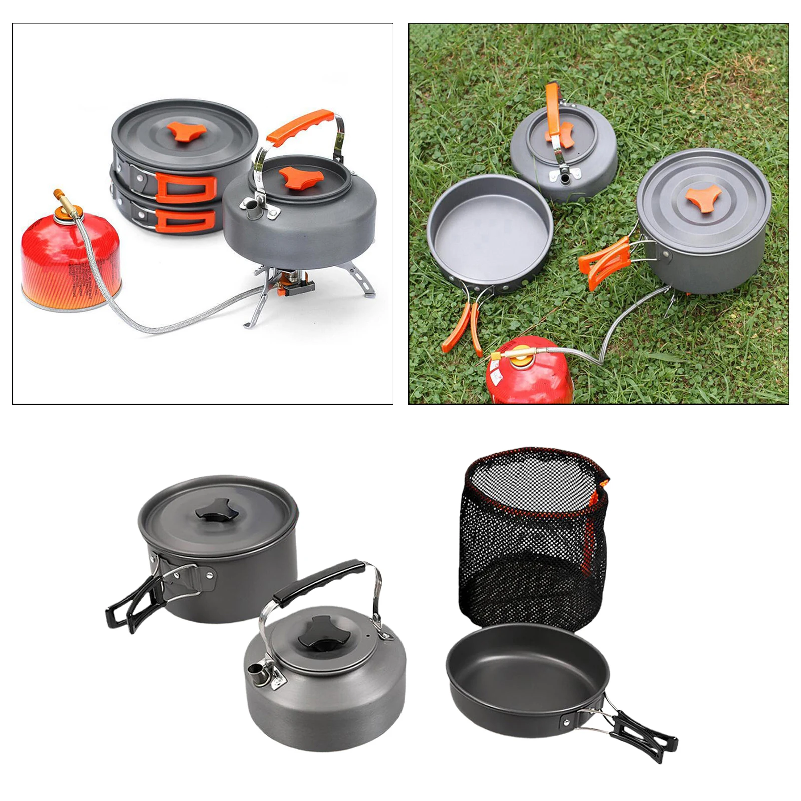Portable Camping Cookware Mess Kit Outdoor Campfire Cookware for Hiking Backpacking, Folding and Lightweight