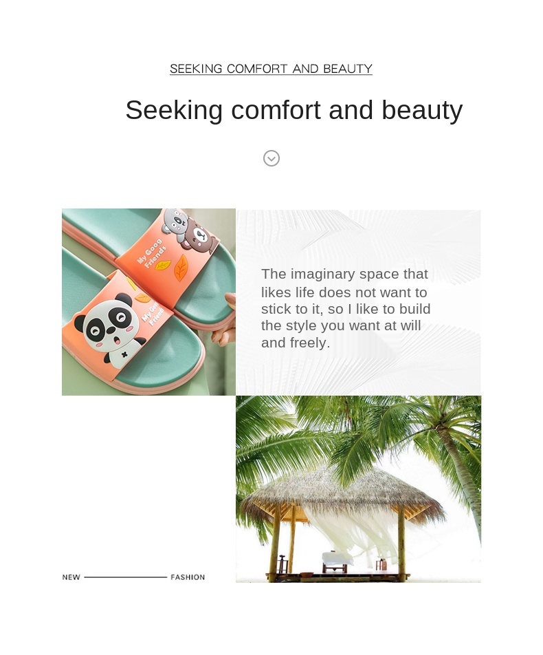 Cool Slippers Couple Male Outside Wear a Pair of Thick Soles Slippers Ins Antiskid Household Household Cute Summer Indoor Female