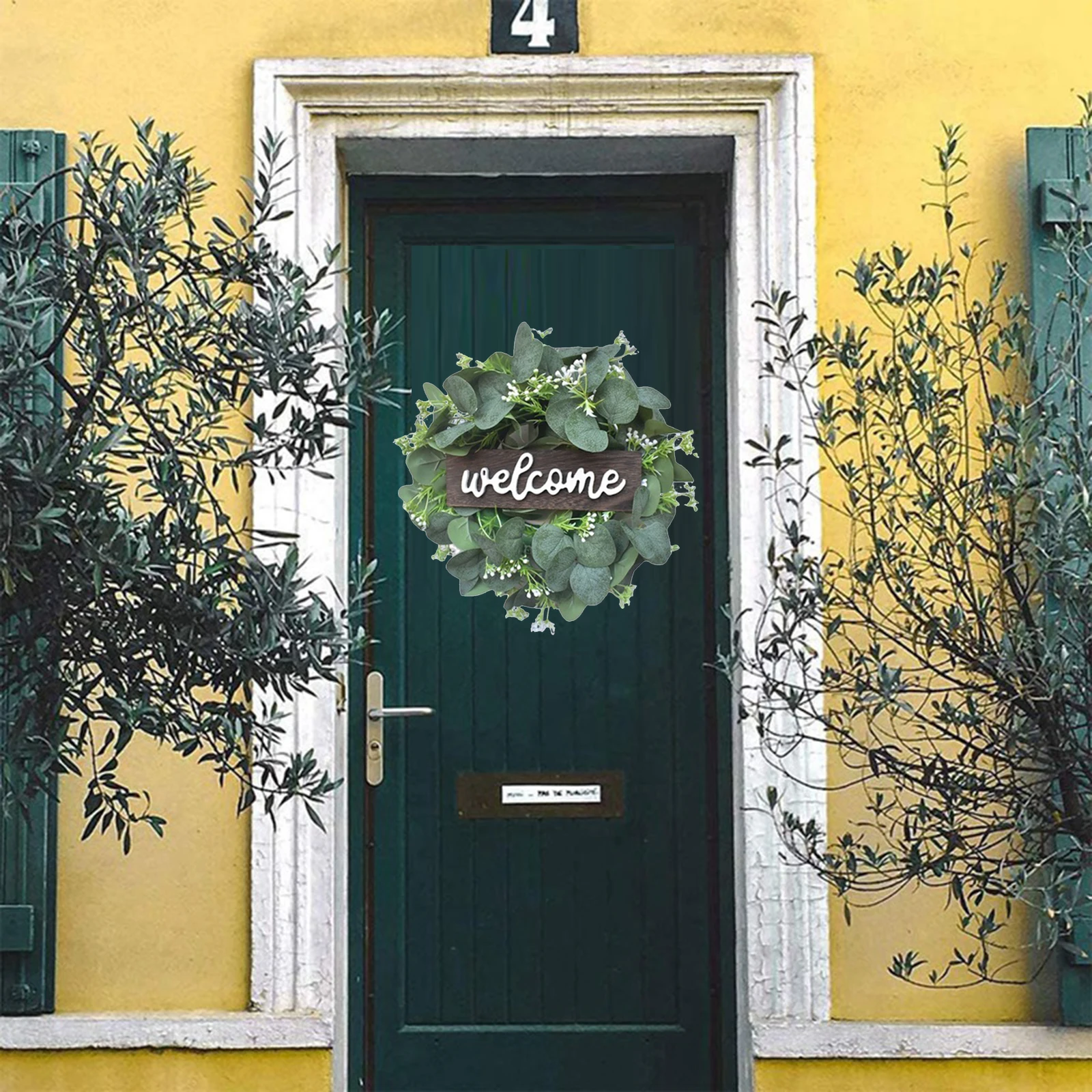 Details about   Restaurant Garland Hanging Wreath Welcome Sign Round For Front Door Home Decor 