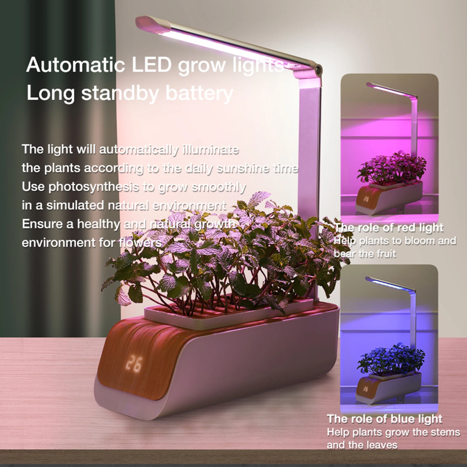 Smart Hydroponic Garden Indoor Herb Gardens Starter Kit Planter LED Grow Light Kit Hydroponic Growing System Grow Light Box Grower Lamps Trend