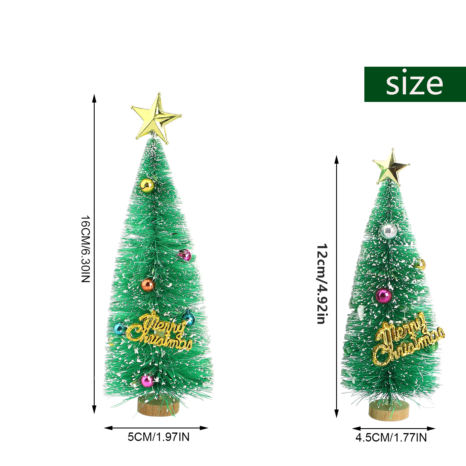 Green 125mm Mini sapin de noël à faire soi même, 3 pièces, articles