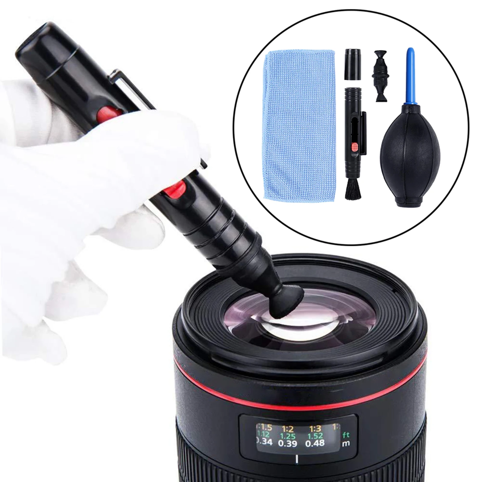 3 in 1 Camera Cleaning Kit Cleaner Dust Pen/Blower/Cloth Multifunctional Tools for LCD Screen Optical Instrument Lens Cleaning