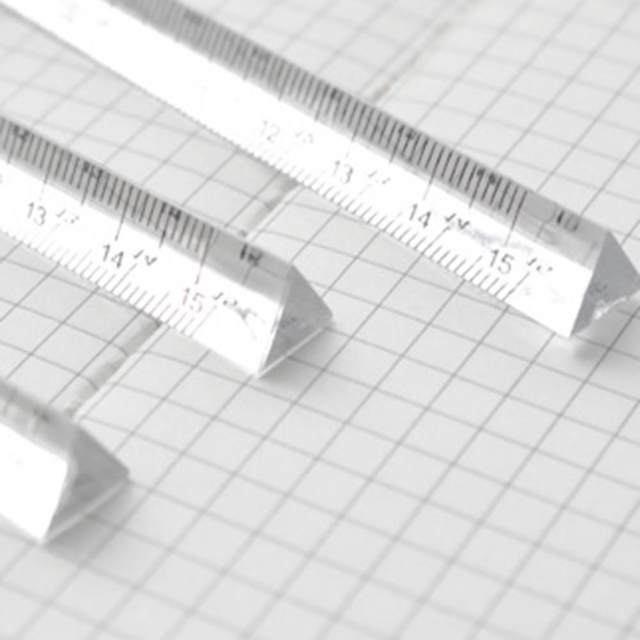 Small Transparent Triangular Prism Ruler Architect Scale Ruler 0