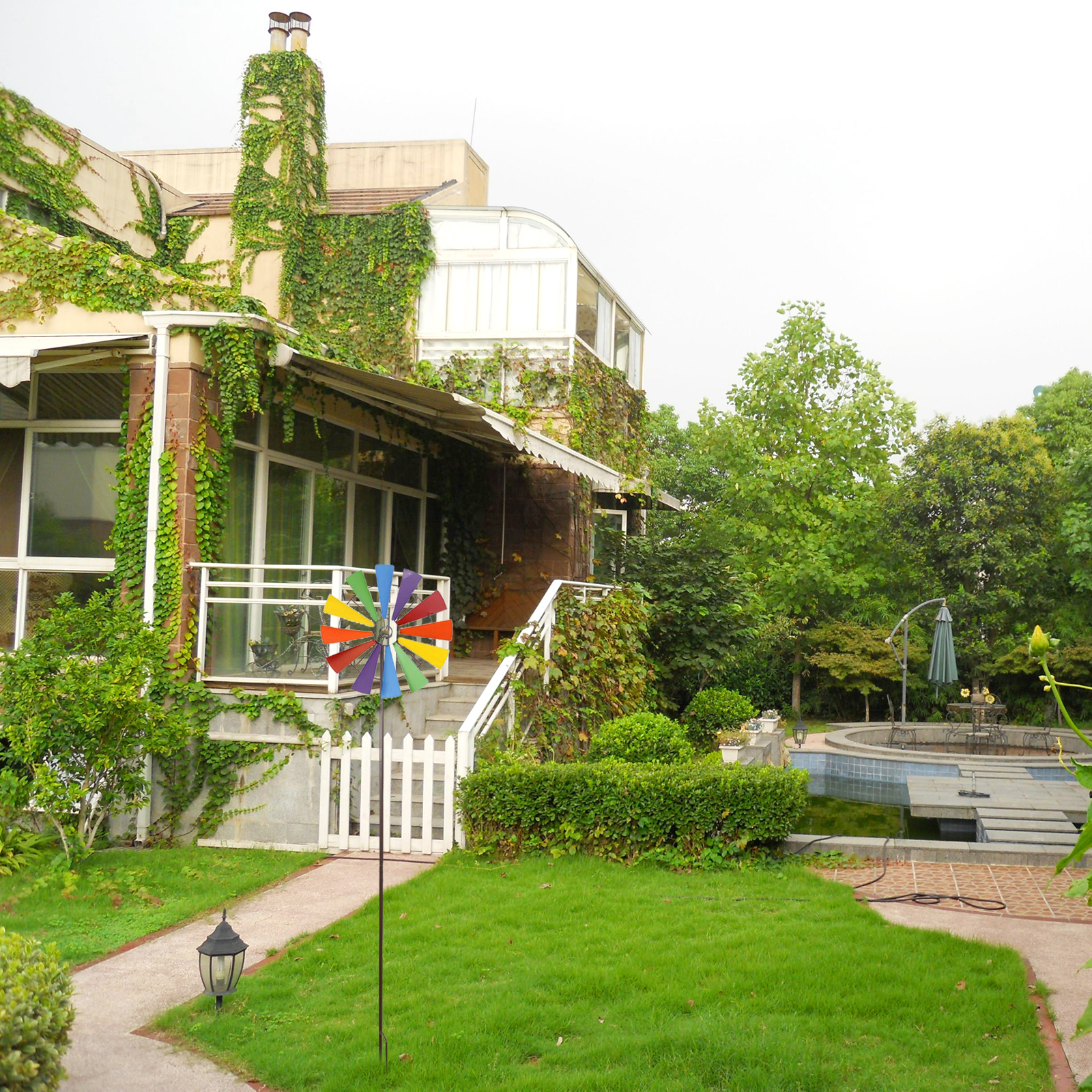 Lively Wind Windmill Ornaments for Kids Decor Lawn Rainbow Colors Decorative Garden Outdoor Yard Art Whimsical Gifts