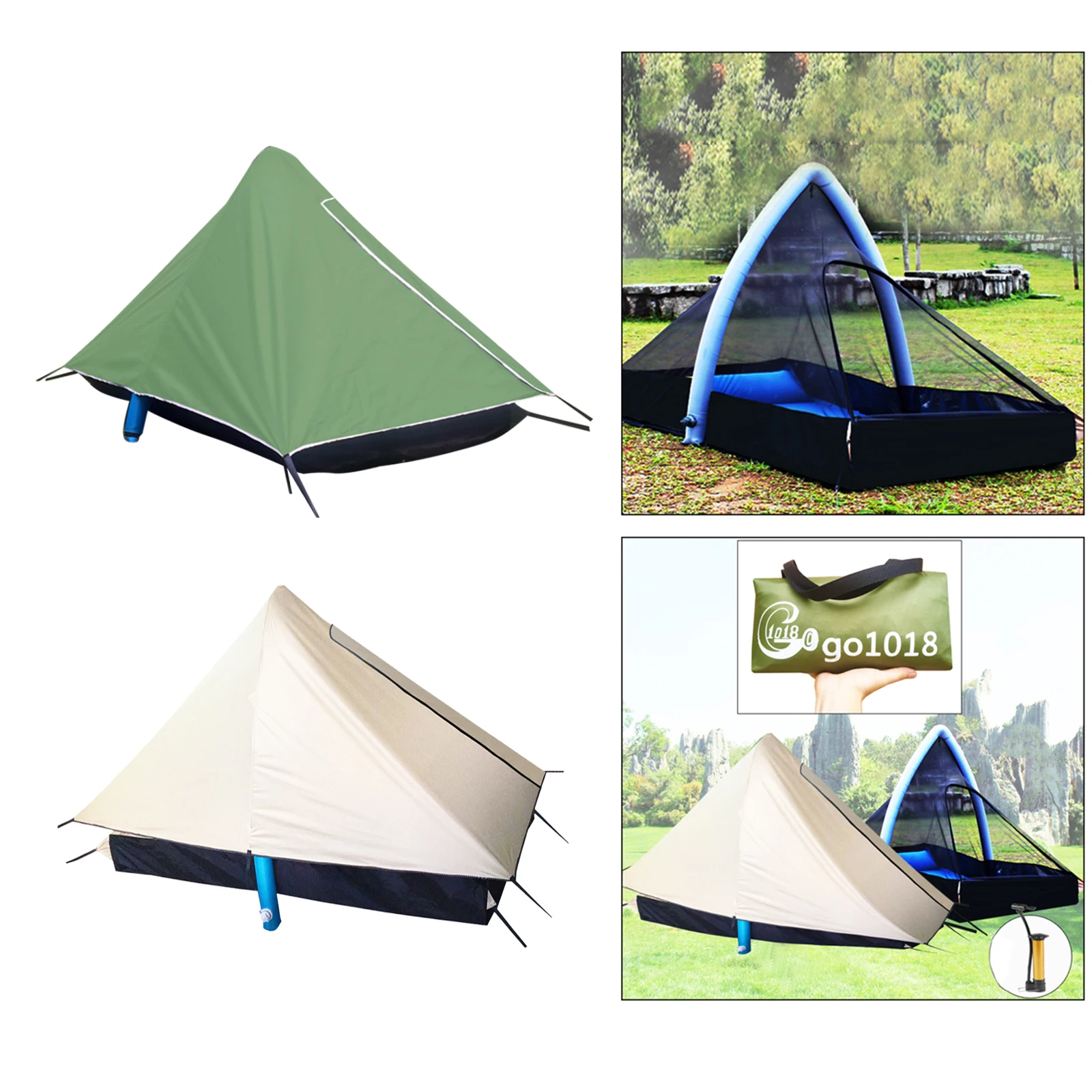 Waterproof Inflatable Single Tents Weather Pod Sun Shelter Portable 1-2 Person Tent for Adults Kids Family Camping Hunting