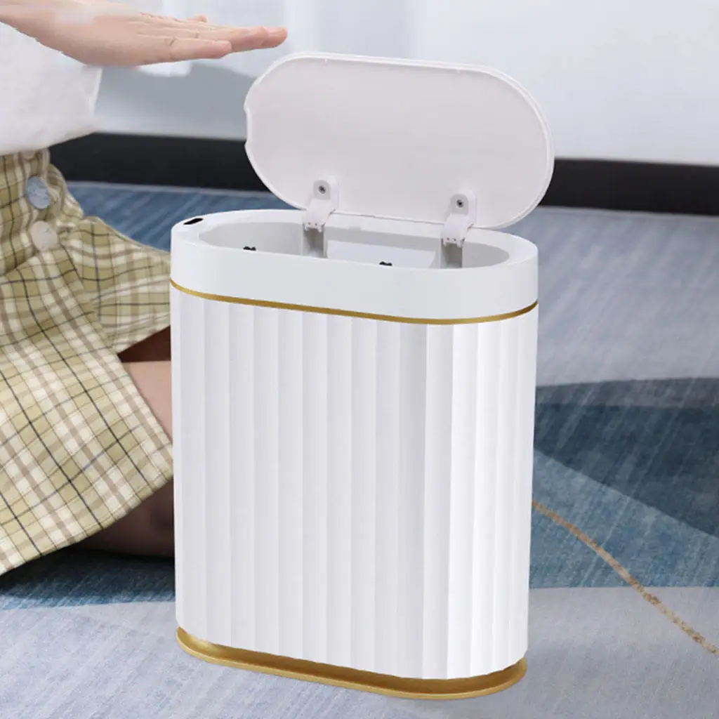 Large 7L Induction Trash Bin Waterproof Smart Rechargeable Waste Basket