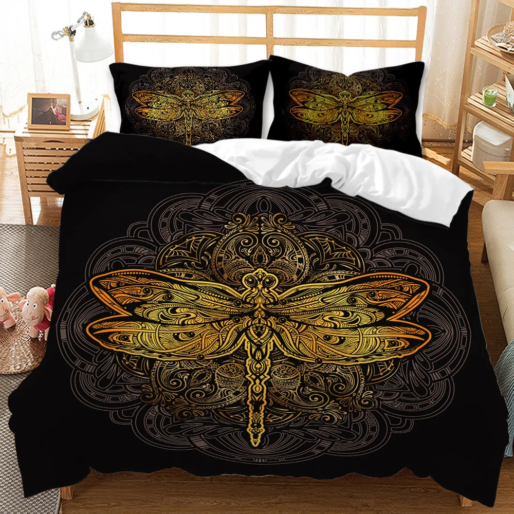 Bohemian Ethnic Series Duvet Cover Set Animal Themed Circular Decorative 2/3 Piece Bedding Set With Pillow Shams Queen Size