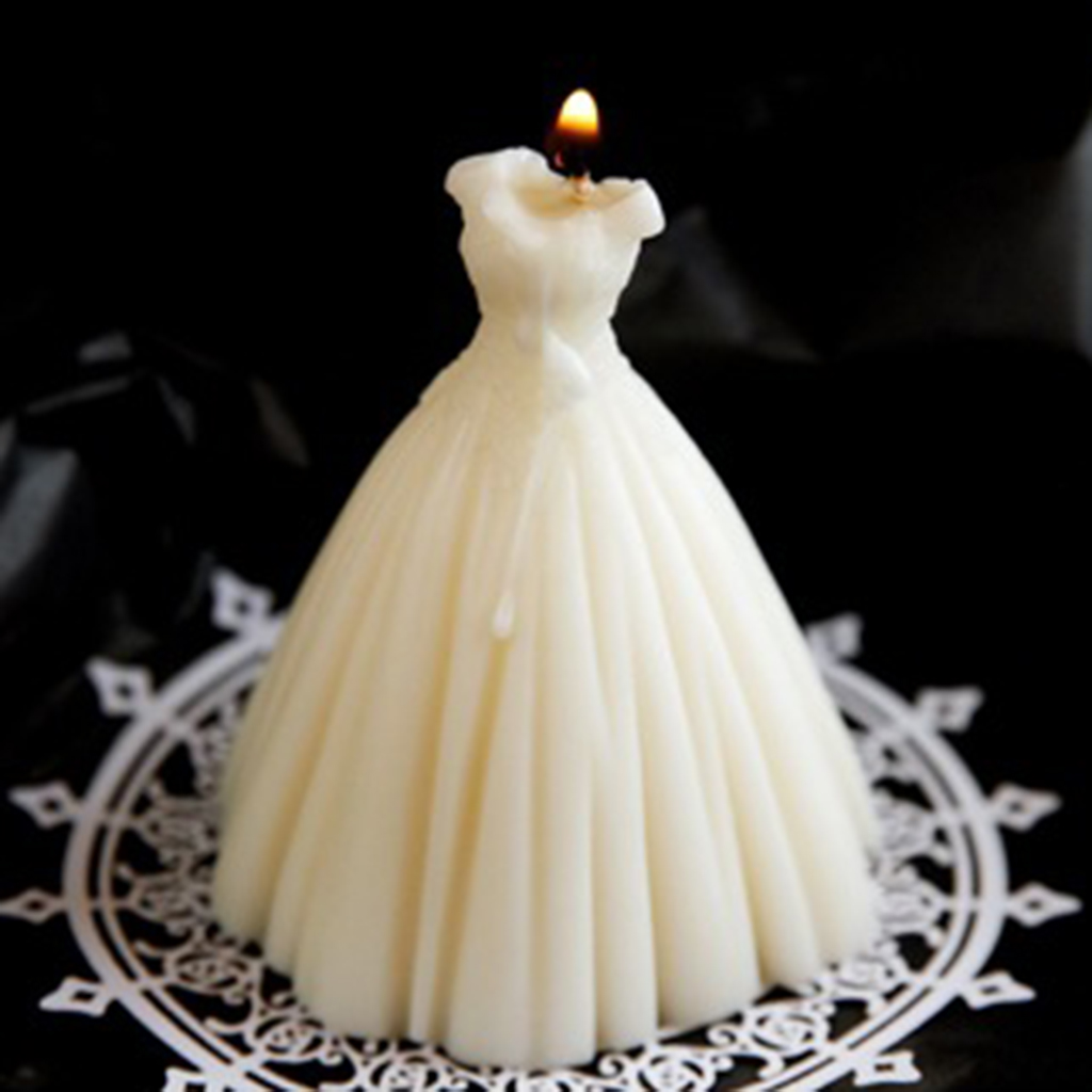 Romantic Freesia Scented Candle Bride Gown Shape Soy Wax Aromatherapy Candles Creative Home Bedroom Decor Ornament Photo Props