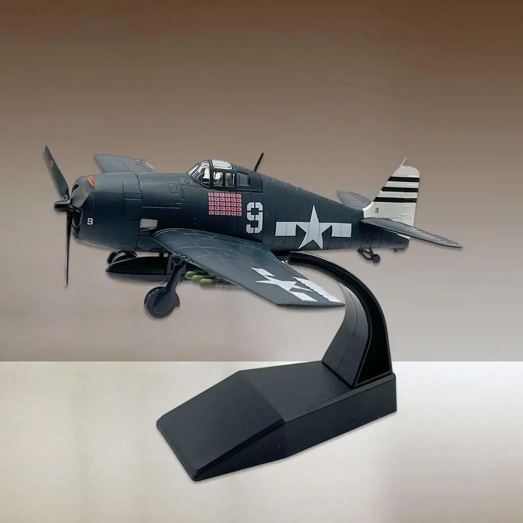 Metal 1:72 Scale F6F Hellcat Fighter Model with Stand Souvenir Desktop Decor