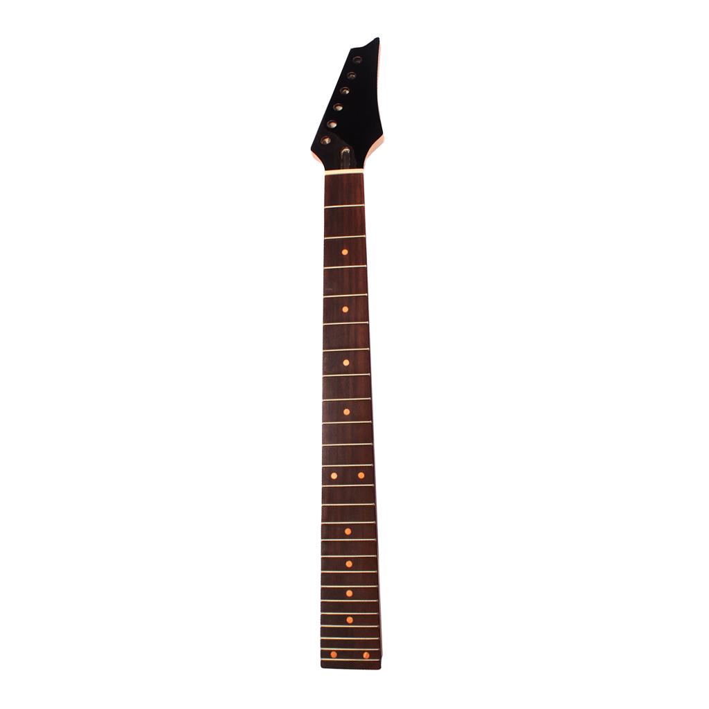 Maple Rosewood Guitar Neck, 24 Fret Guitar Neck for Electric Guitar Parts, Smooth Surface and Exquisite Handwork Black Head