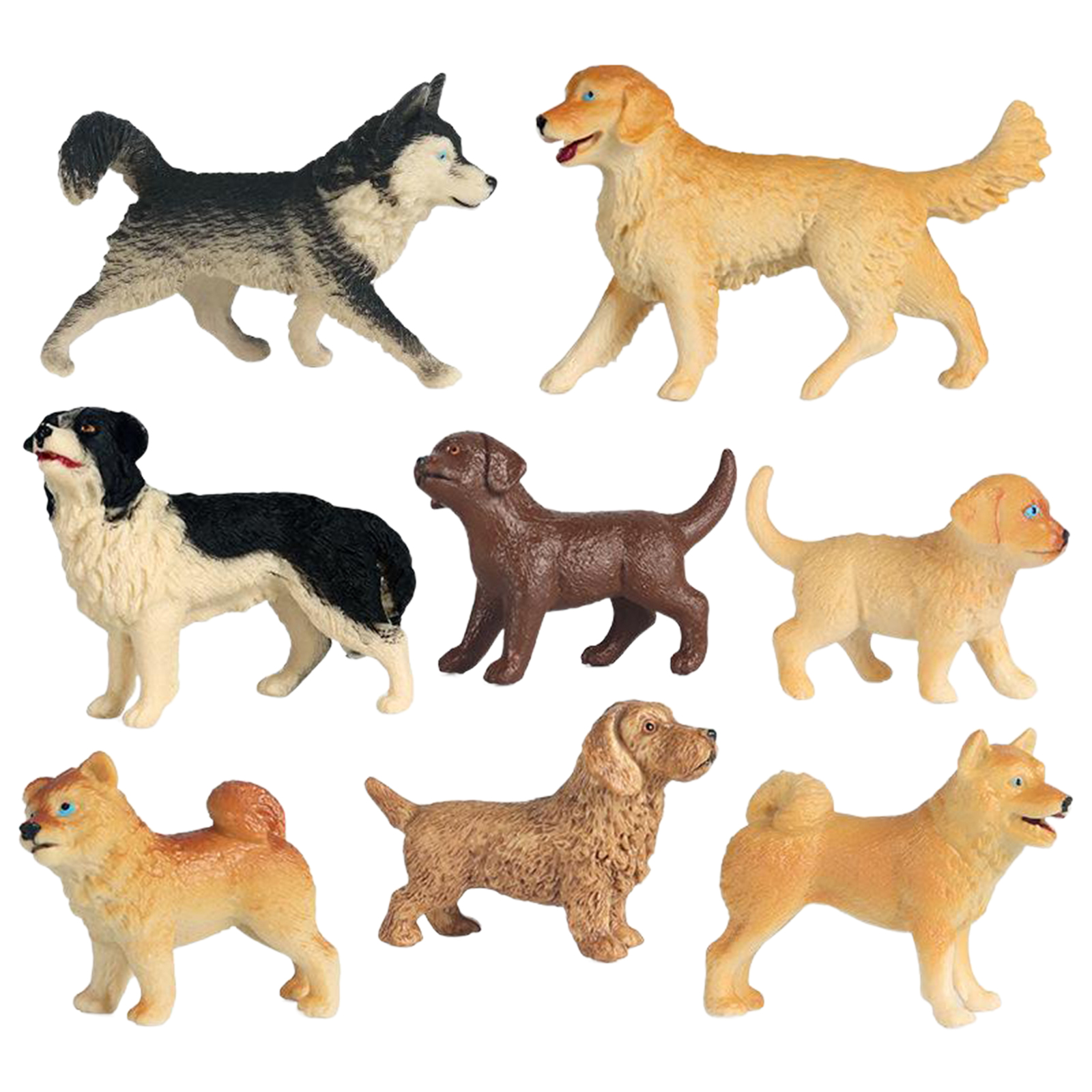 Solid Plastic Simulated Dog Model Decor Toy Figurine Ornaments From