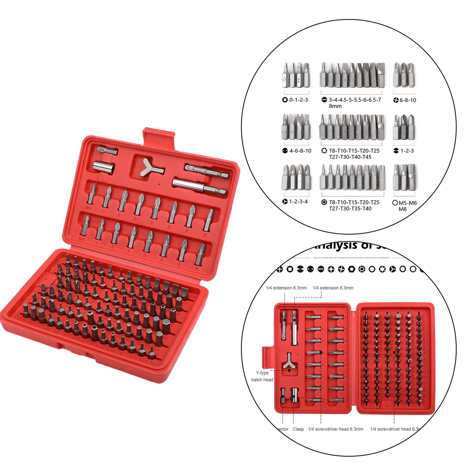 Magnetic Screwdriver Bit Set 1/4 Chrome Vanadium  Screw Tools Box