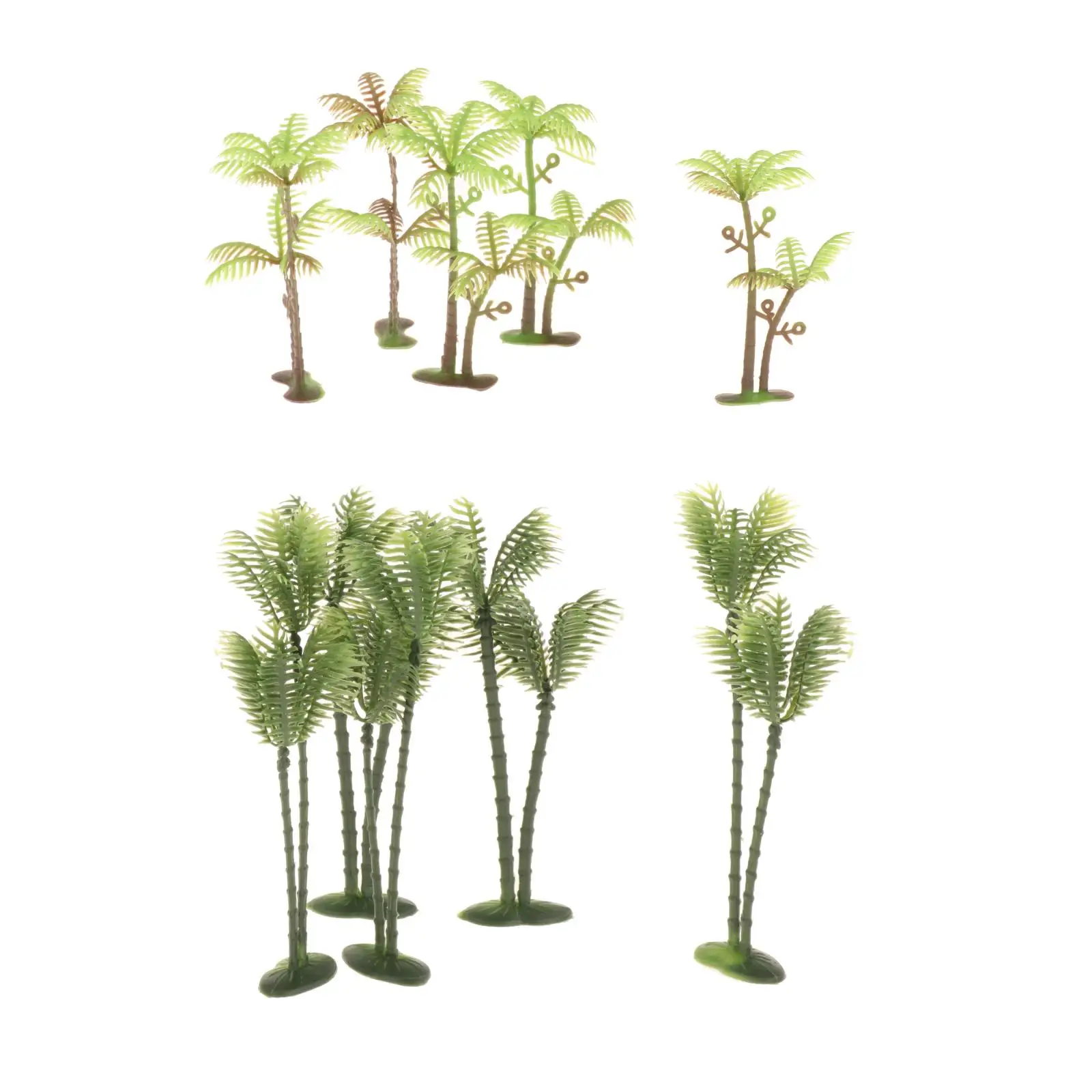 10x Coconut Trees Railway Train Garden Architecture Landscape Model 1/75 1/150 Scenery Trees Diorama Decor OO N Scale Green