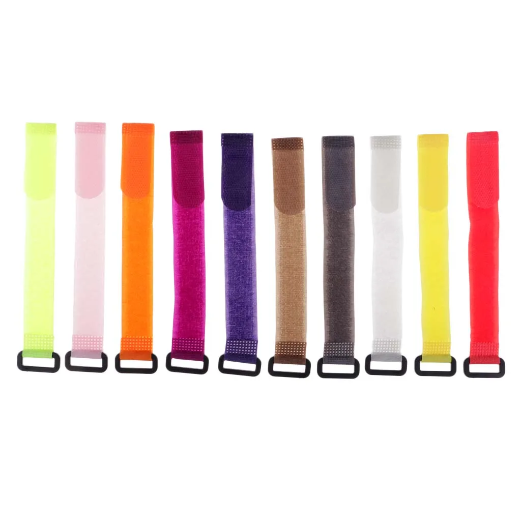 10pcs/lot 20cm Fishing Rod Belts Nylon Reusable Fishing Rod Tie Fastening Strap Holder , 10 Colors