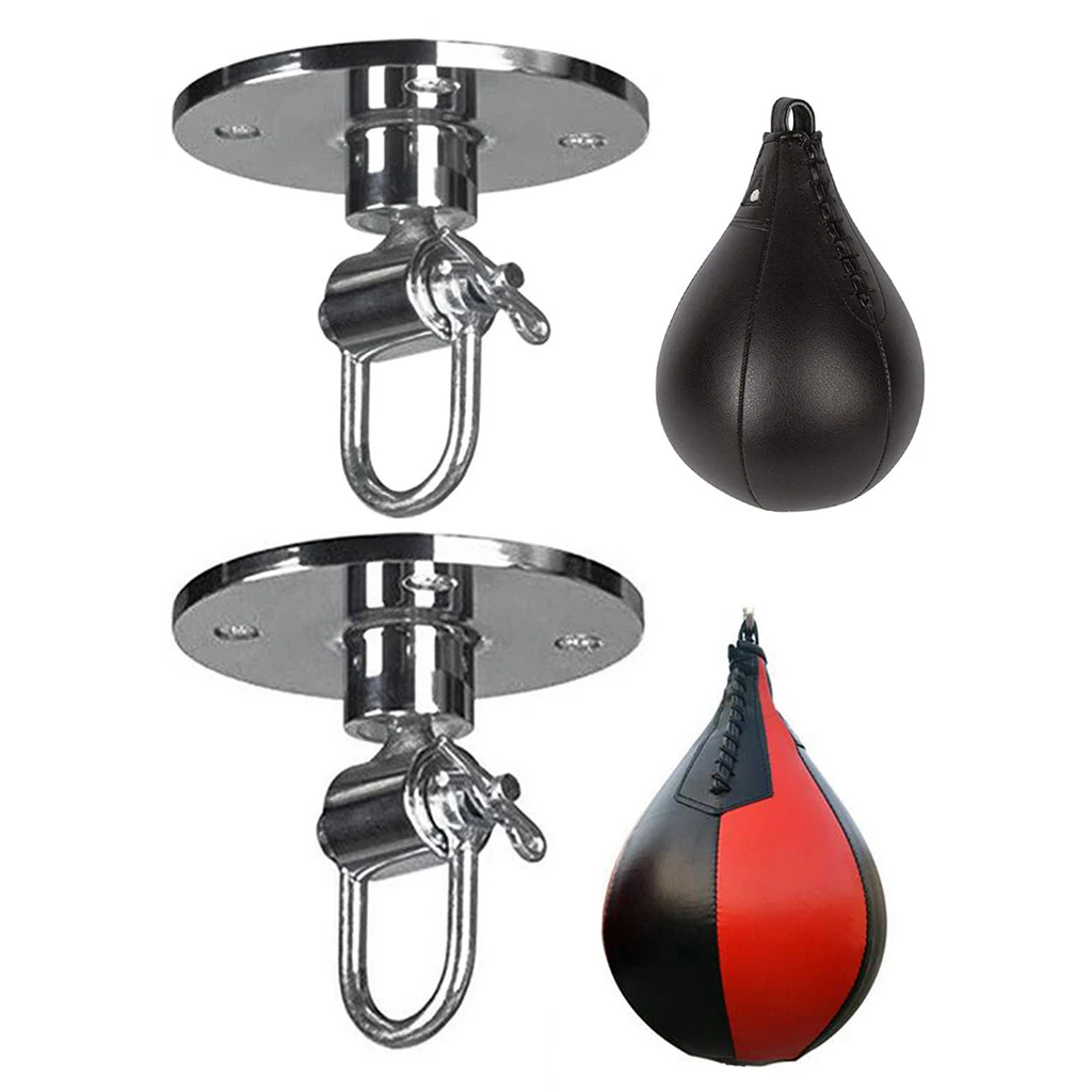 Boxing Training Speedbag, Heavy Duty PU Leather Hanging Swivel Punch Ball Speedball for Boxing MMA Muay Thai Fitness Workout