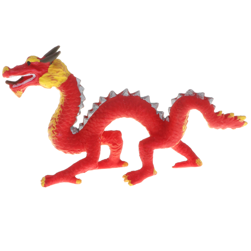Baby Realistic Chinese Ancient Red Dragon Action Figure Toy Animals Statues Models Kids Educational Cognitive Toy Home Decor