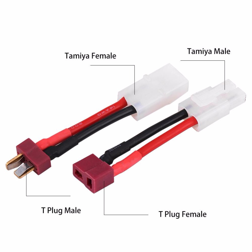 Hfd2647cea6cb420b942b4d4251e6bd546 NEW Adapter Female/Male Deans T Plug to Tamiya Connector Conversion Cable 16AWG For RC Drone Car Boat Quadcopter Battery