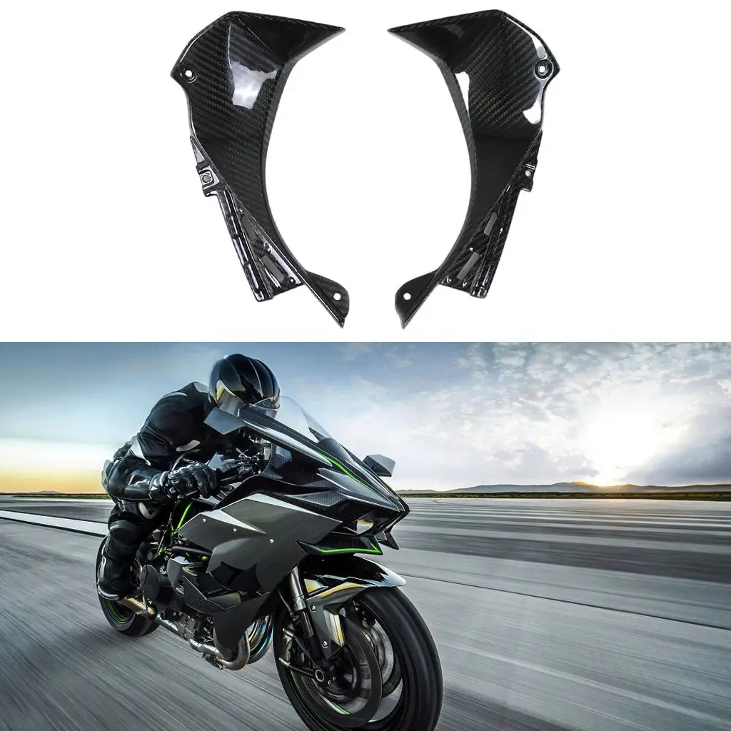 2Pcs Motorcycle Front Fairing Carbon Fiber Protectors Winglet Fit for Kawasaki ZX6R 2019-2020 Parts Modification Accessories