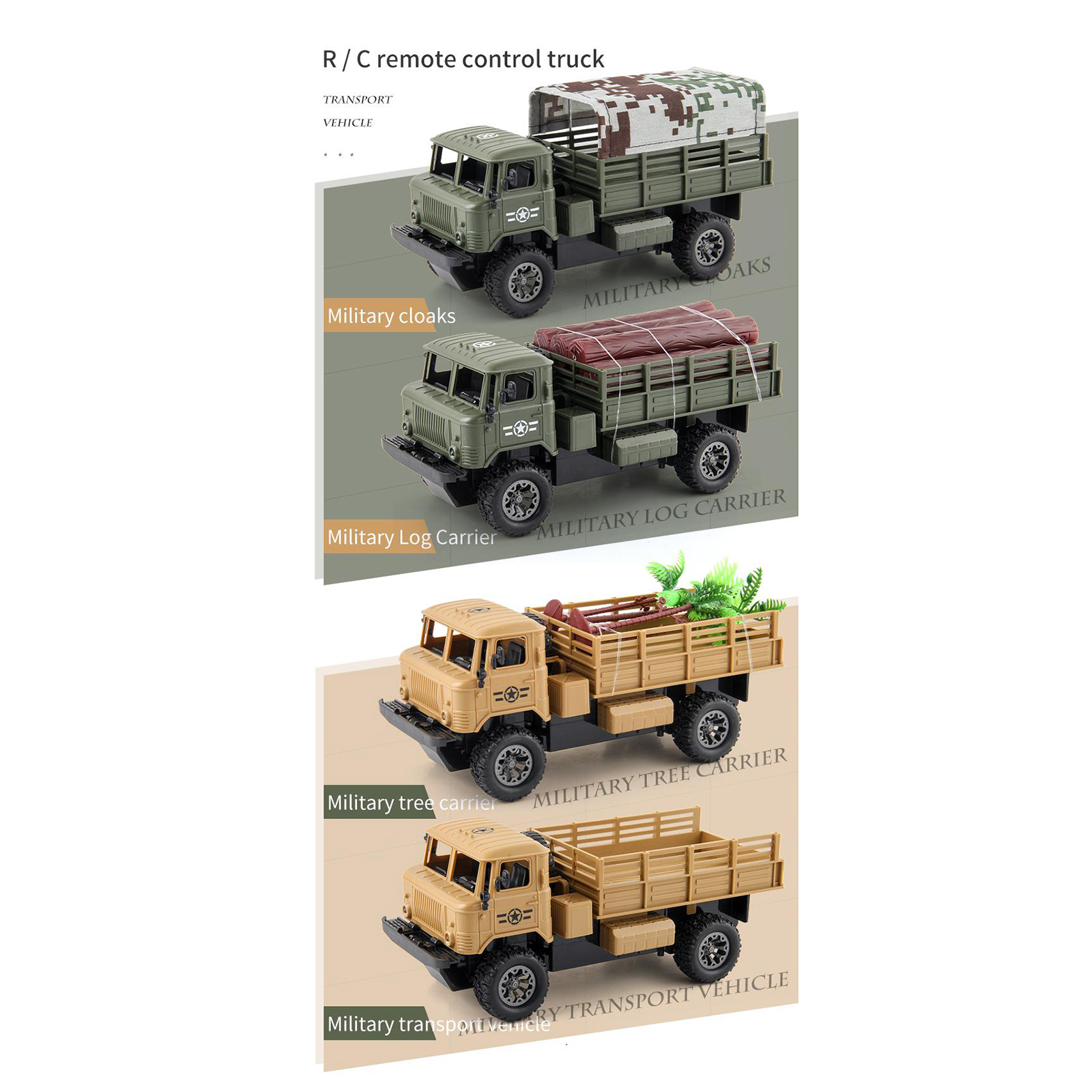 4CH RC Construction Truck LED Light Remote Control 4WD Off-Road Vehicle Toys