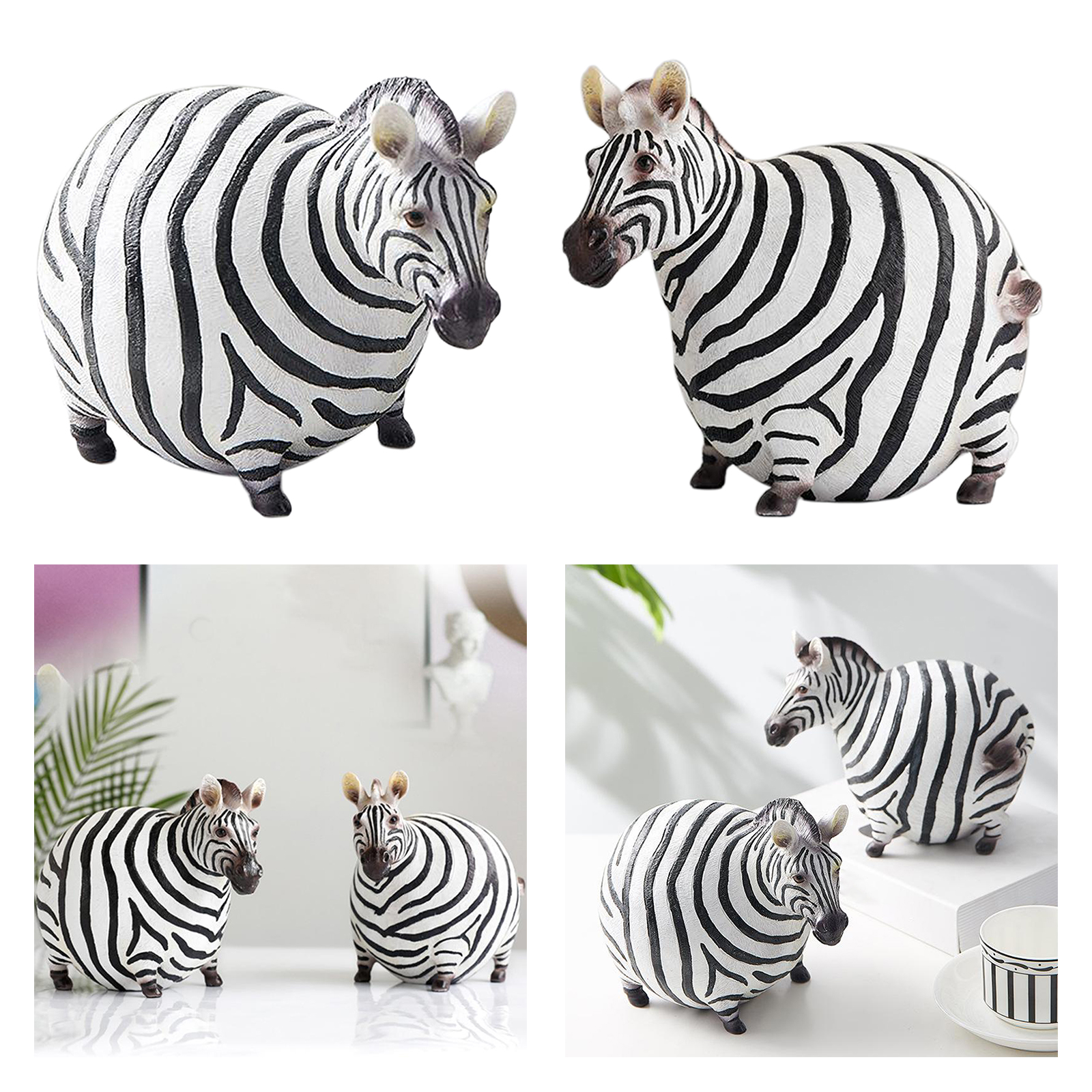 Super Cute Handmade Zebra Figurine, Resin Kids Toy, Animal Figure Model, Art Collectible, Home Office Decoration Gift