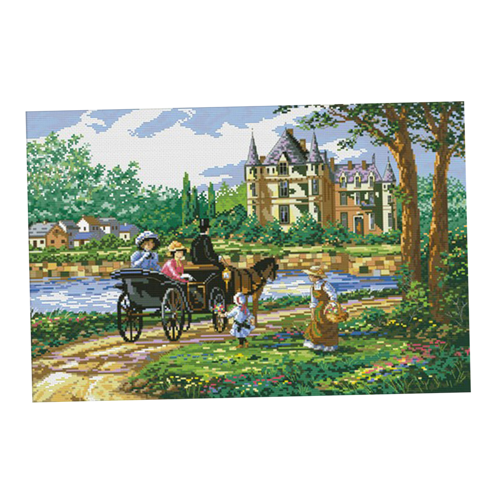 Lady Castle Dimensions Stamped Cross Stitch 11CT For Kids Home Wall Art Crafts