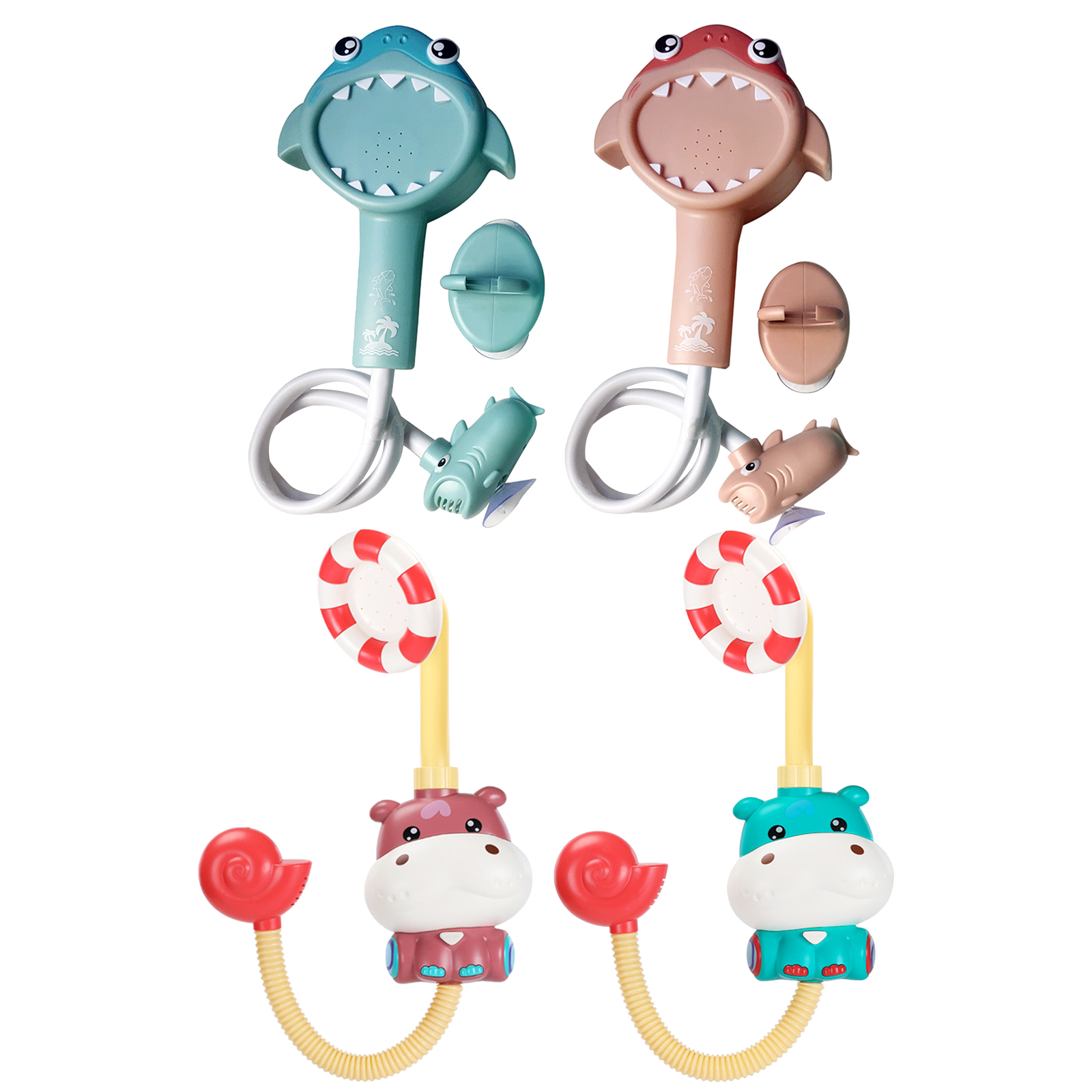 Cartoon Electric Baby Bath Toy Water Play Shower Hippo-shaped Sprinkler Sink for Swimming Pool Accessories Parent-child Toys