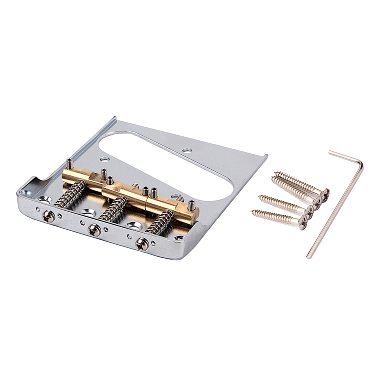 Compensated 3-Saddle Bridge for TL-Style Guitar, Chrome for Electric Guitar Parts
