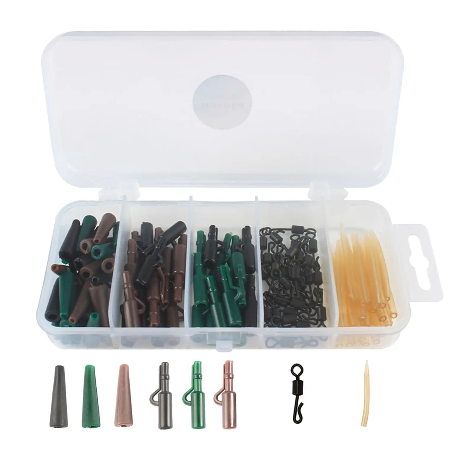 120pcs Carp Fishing Tackle Kit Anti   Sleeves Tail Rubber Tubes Baiting Tackle Accessories Carp Fishing Accessories Box Kit