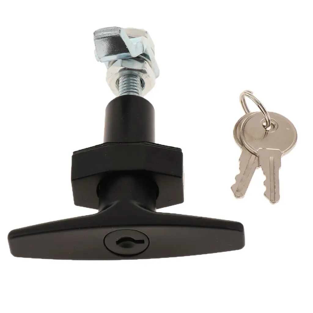 T Lock Handle Garage Door Opener with 2 keys Secure Fit For Caravans Trailer