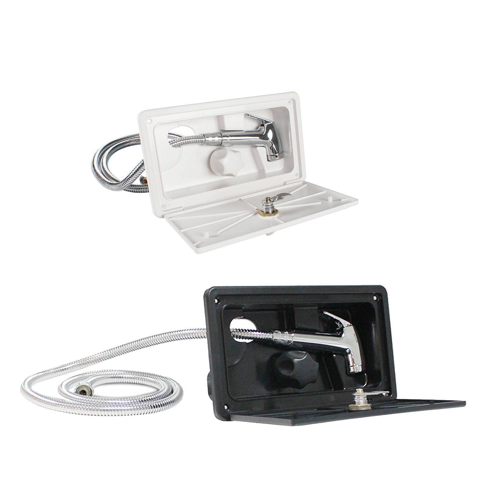 RV Exterior Outside Shower with Lock and Key Stainless Steel Water Switch Marine Camper Travel Caravan Accessories Box