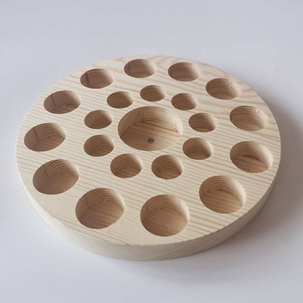 Essential Oil Storage Organizer Wooden Display Tray Rack Stand Holder,22Slot