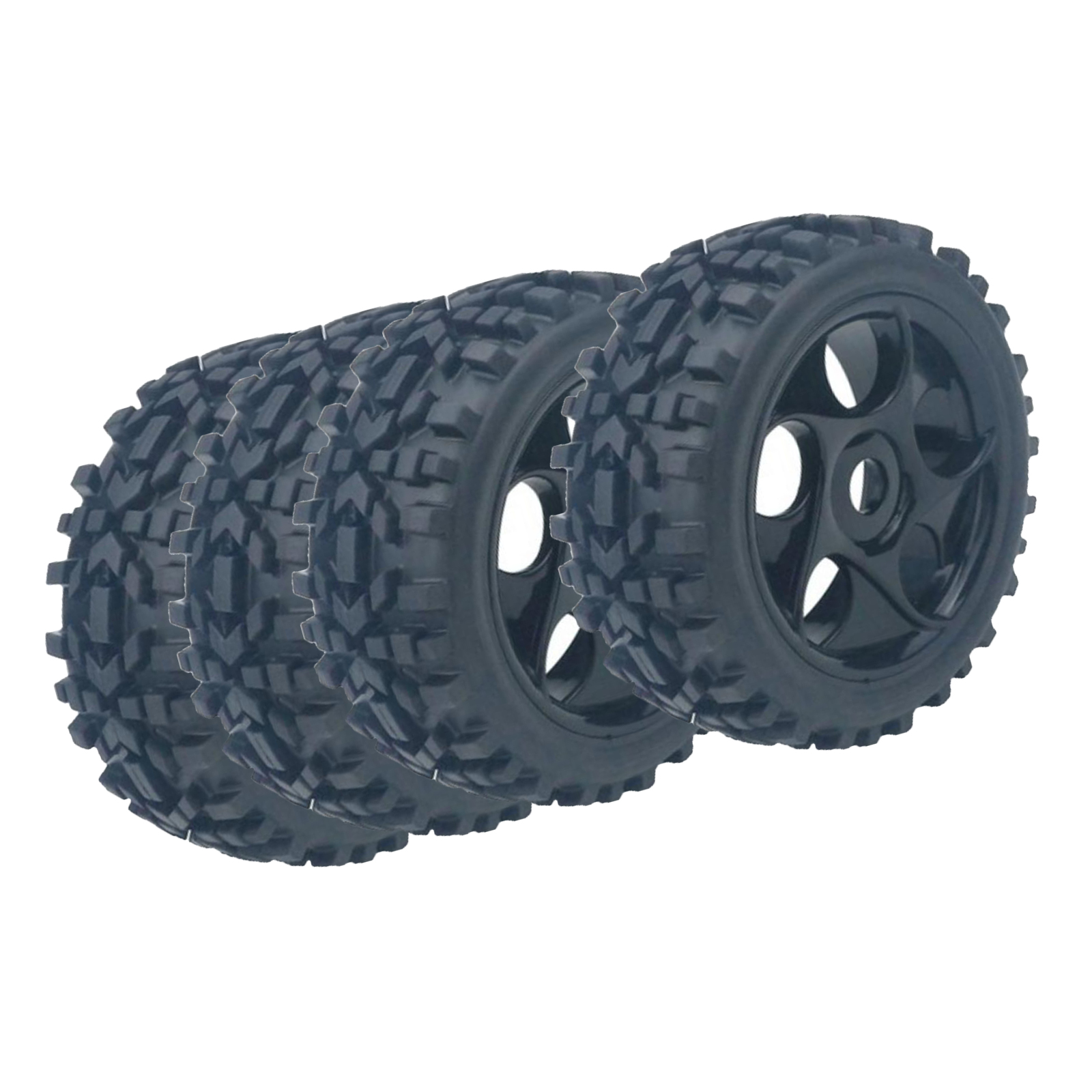 4PCS RC Truck Wheel Tires Wheel Rims for Losi 1/8 Buggy Off Road Truck Model