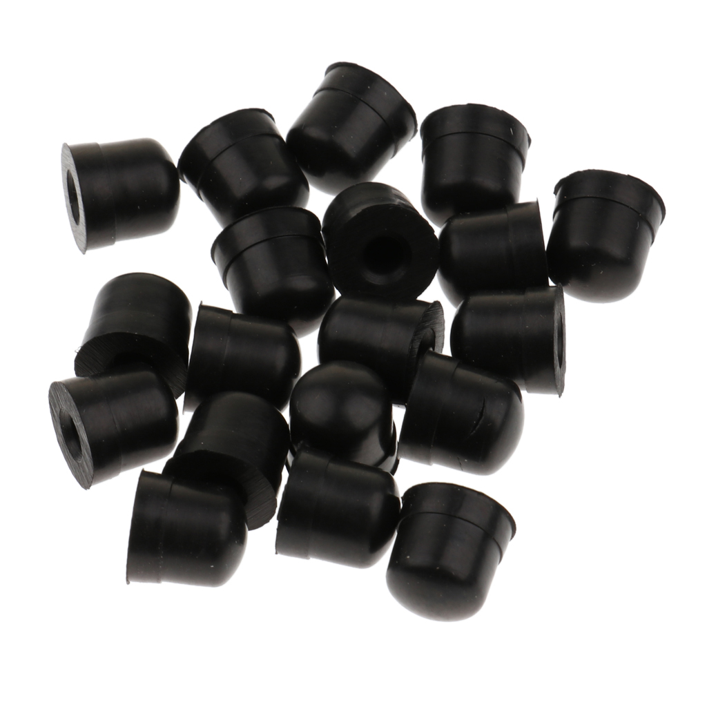 20 Pcs Silicone Trombone Slide Bow Rubber End Tip Bumper for Trombone Brass Instrument Repair Accessories Black