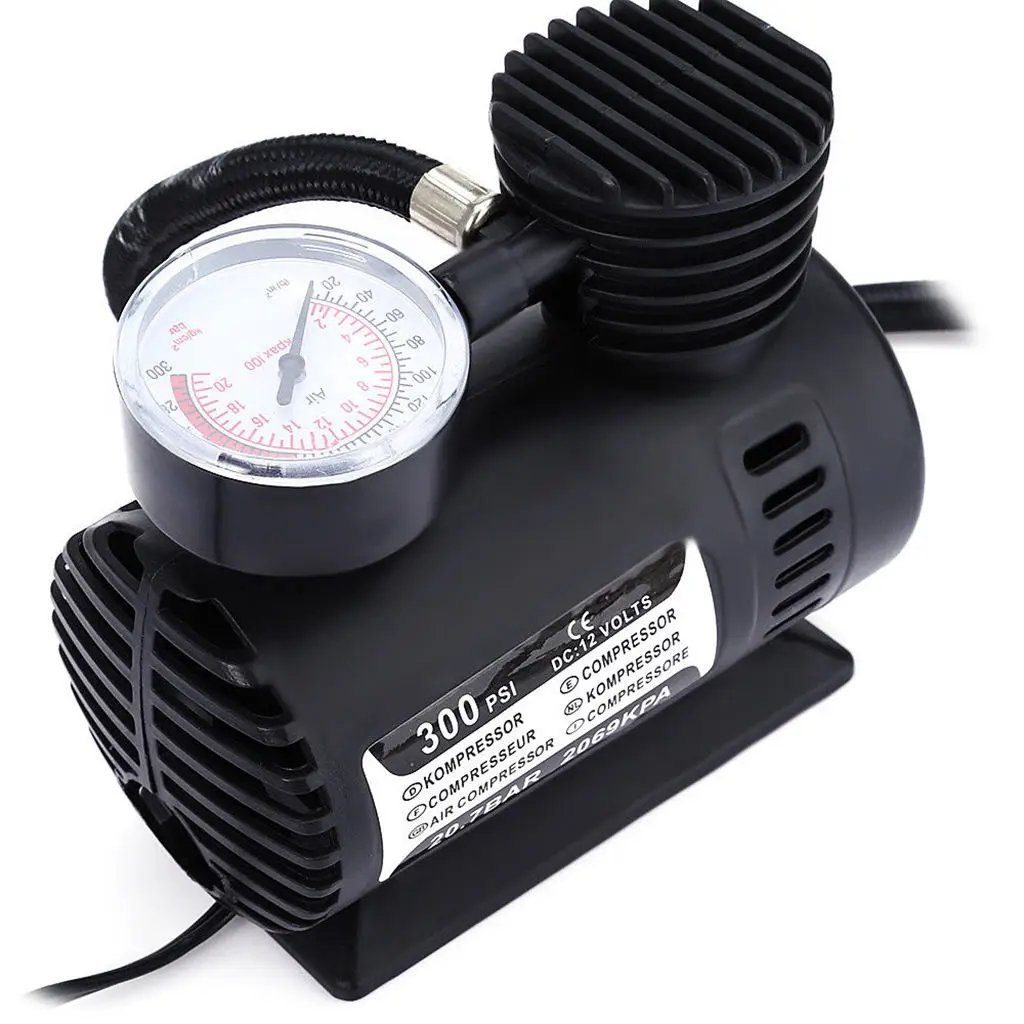 1 Pcs Portable Car Electric Air Pump Inflator Deflator, 12V Mini Compact Compressor Pump For Car Bike RV Truck Tyre Etc