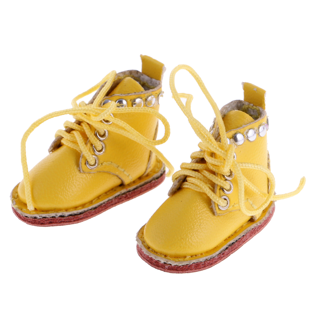 Pair of Doll Shoes PU Leather Boots for 12'' Blythe Doll Clothes Dress Up