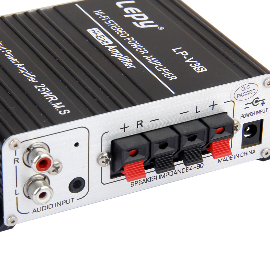 DC12V Car Motorcycle Mini Hi-Fi Stereo Audio Amplifier MP3 for  -V3