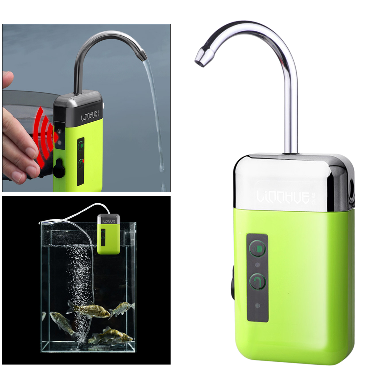 Portable Battery-Operated Air Pump with Air Stones and Silicone Tubing for Aquarium/Outdoor Fishing