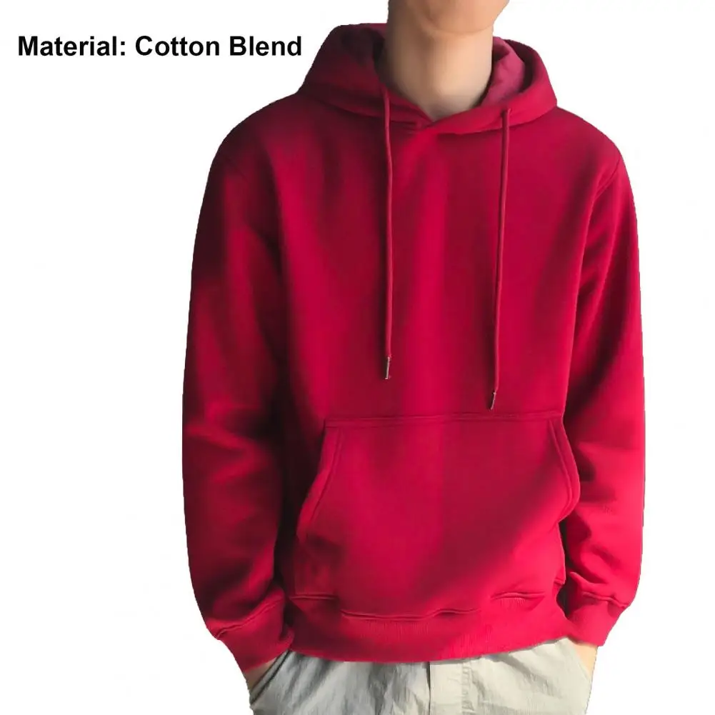 Men Hoodie  Casual Pure Color Drawstring Sweatshirt  Streetwear Sweatshirt winter sweater for men
