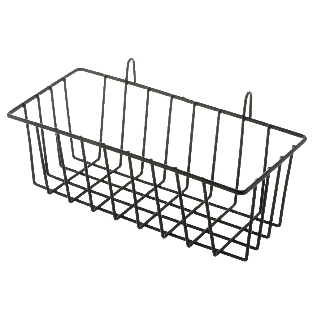 Grid Storage Basket, Over the Cabinet, Metal Wire Cabinet, 23x10x8cm, Black/White