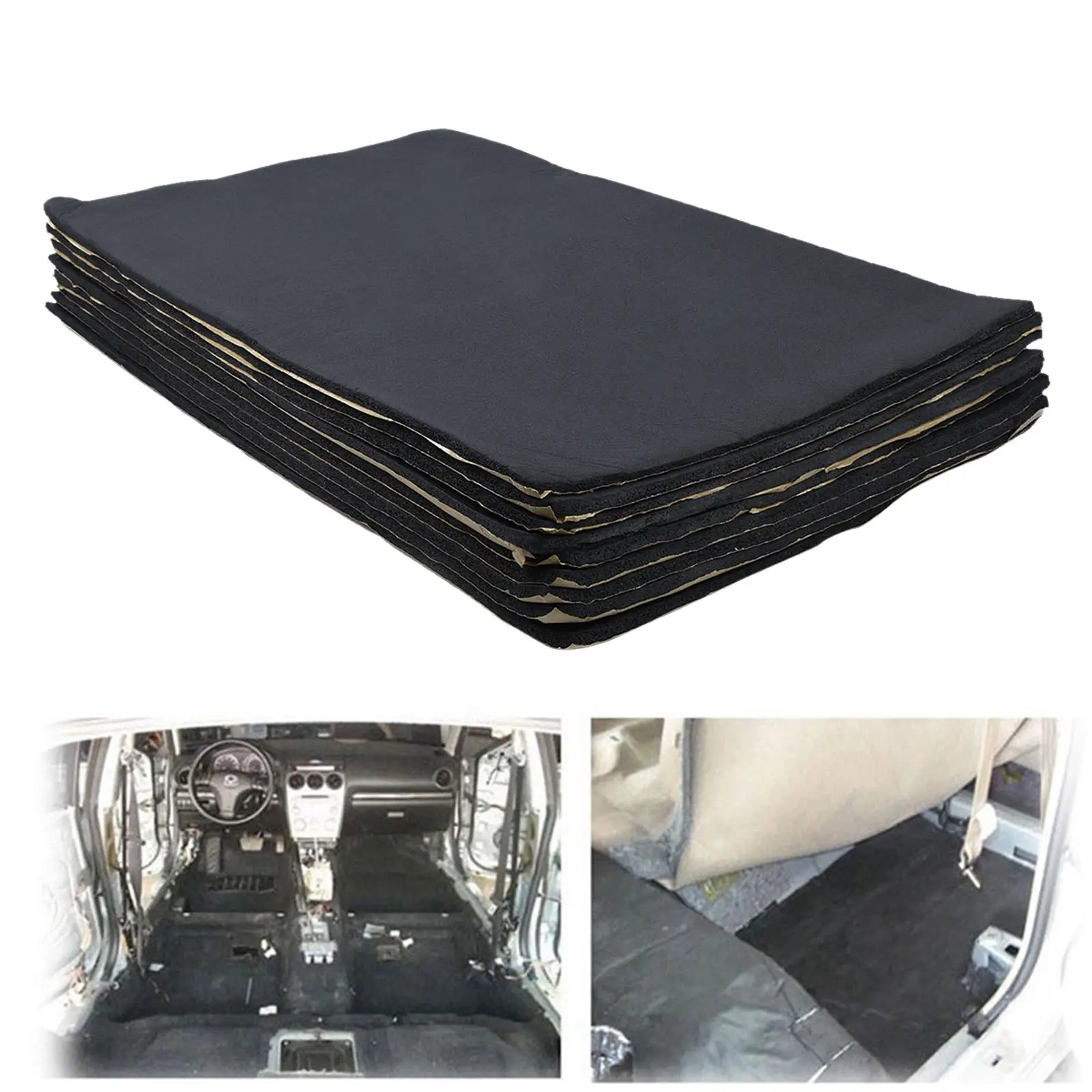 Pack 9 Car Sound Deadening Mat Self-Adhesive Heat Cool Liner Insulation